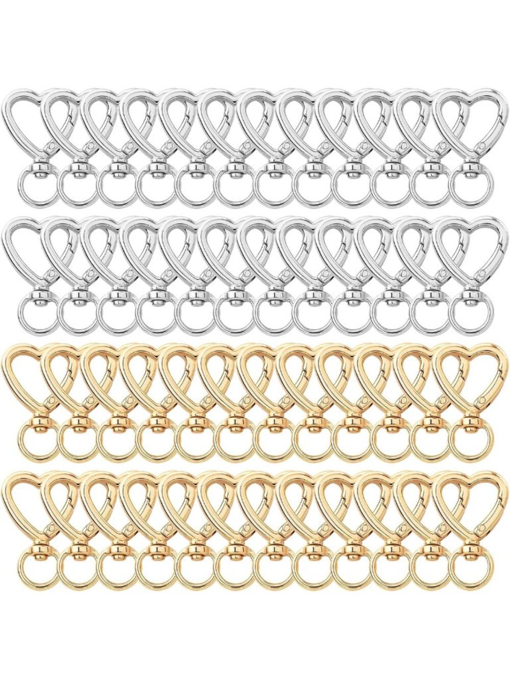 Cute Heart Keychain Clip - Carabiner Clasp Ring Hooks for Keys & Bags